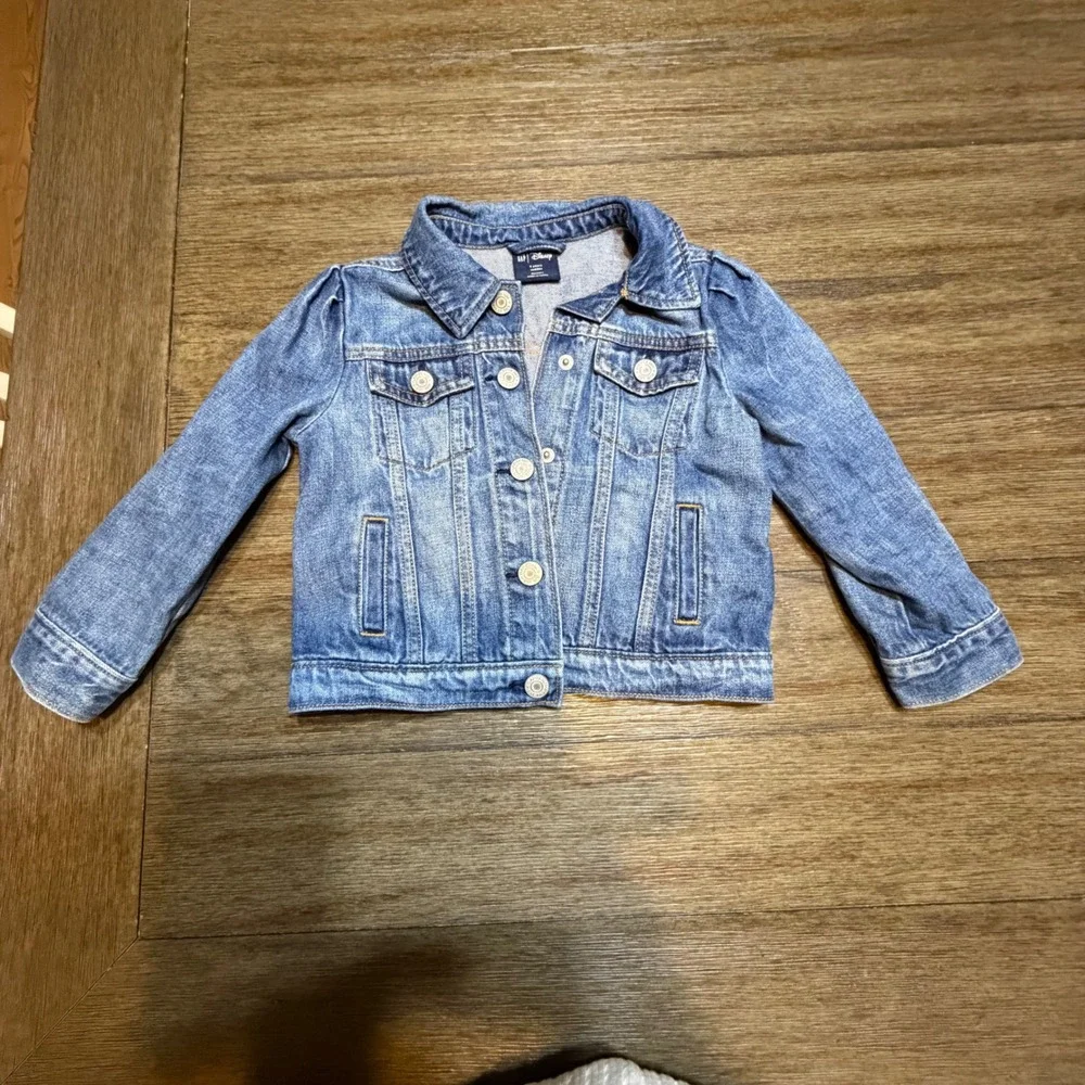 Gap‎ Kids Disney Minnie Mouse Blue Denim  Jean Jacket Size 4 Years Toddler